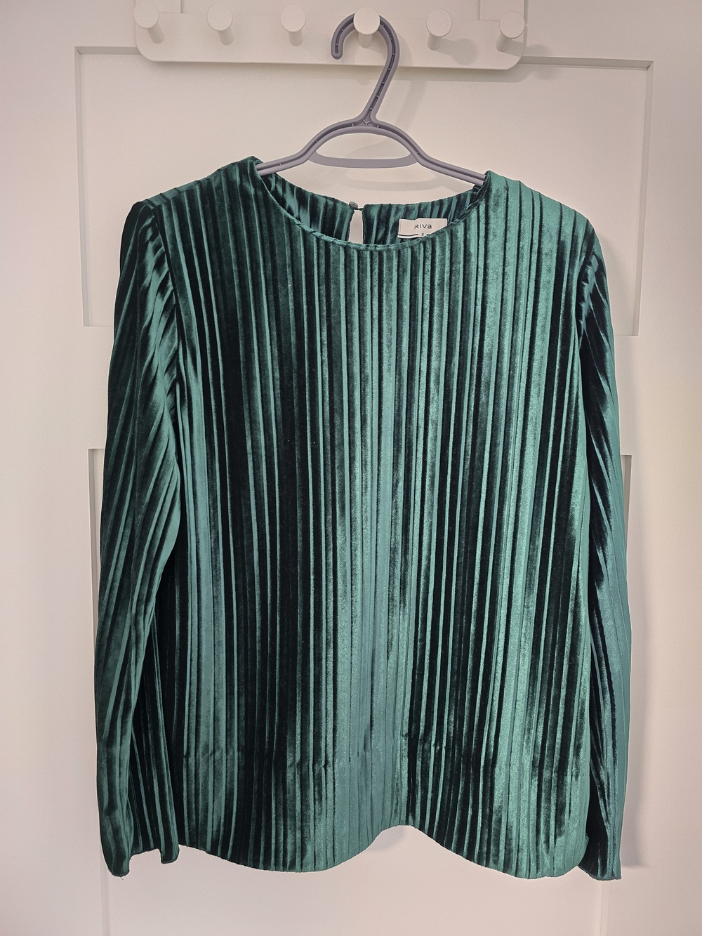 RIVA Emerald Green Pleated Velvet Blouse